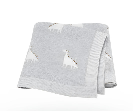 Baby Dino Blanket - Grey