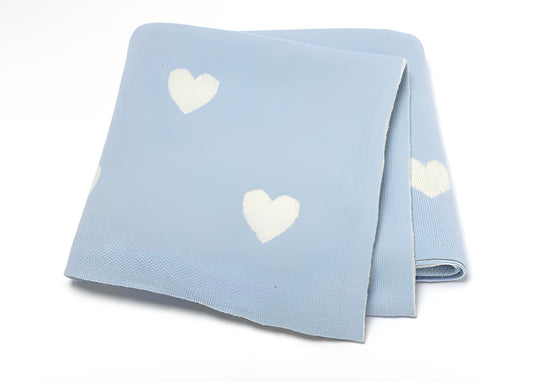 Hearts On The Go Blanket - Blue