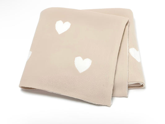 Hearts On The Go Blanket - Khaki