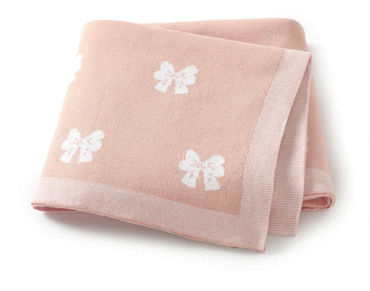 Baby Bow Blanket - Pink