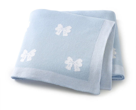 Baby Bow Blanket - Blue