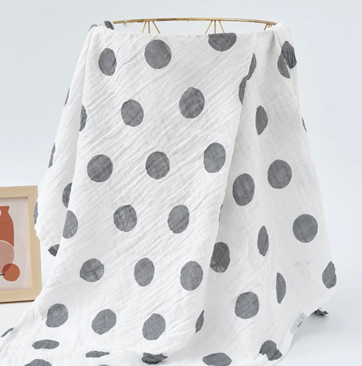 Muslin Swaddle Blanket - Dots