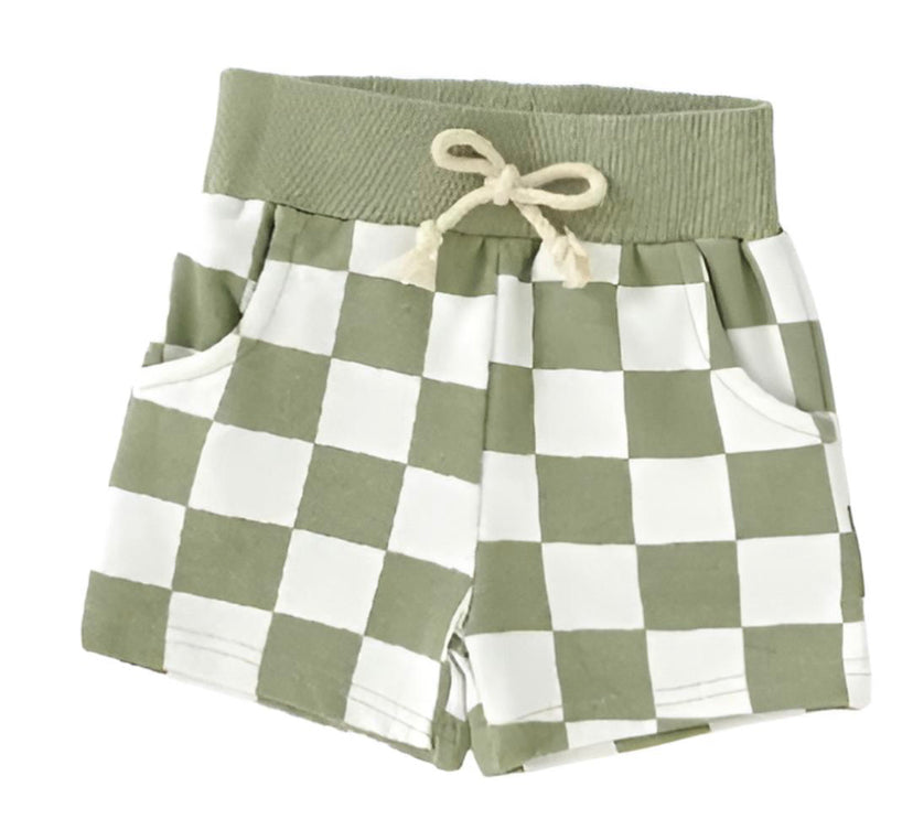 Checkered Pocket Shorts - Green