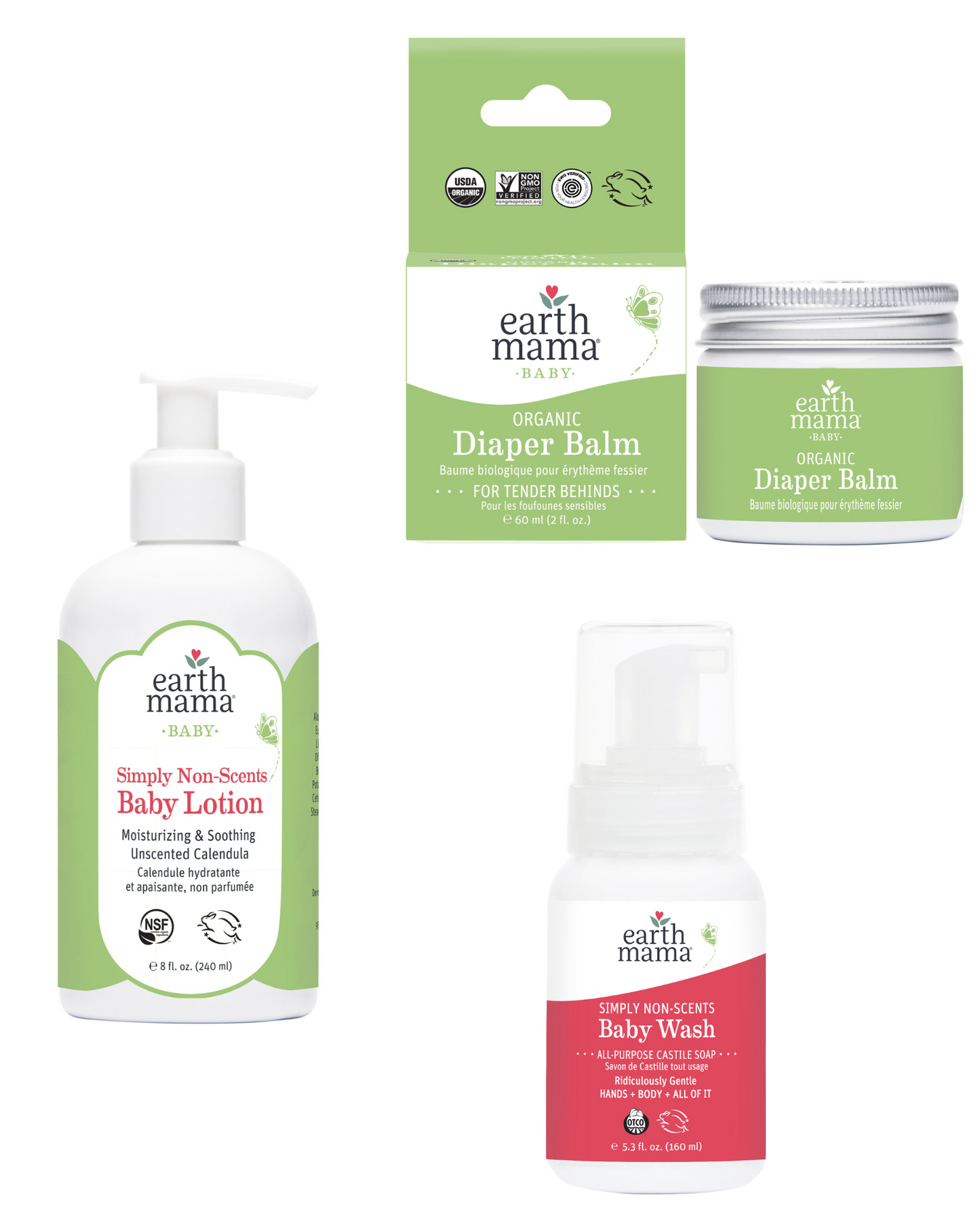 Earth Mama Non-Scents & Diaper Balm Bundle