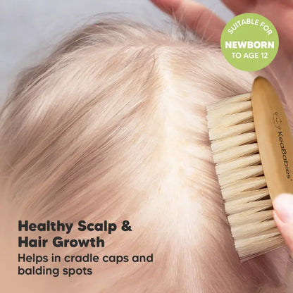 KeaBabies Baby Hair Brush (Walnut)