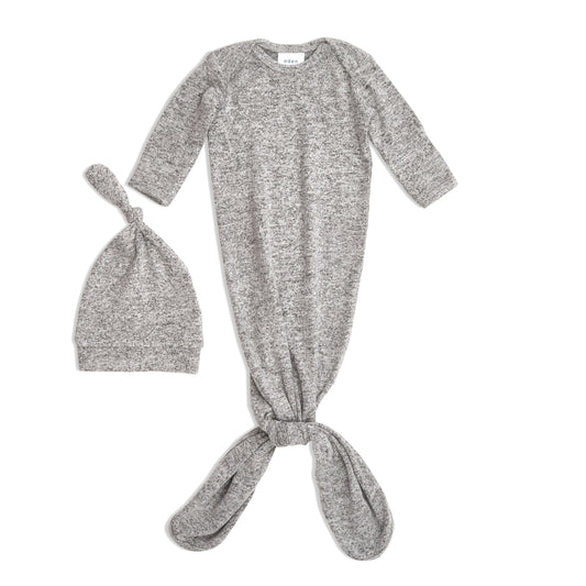 aden + anais Snuggle Knit Gown + Hat - Heather Grey