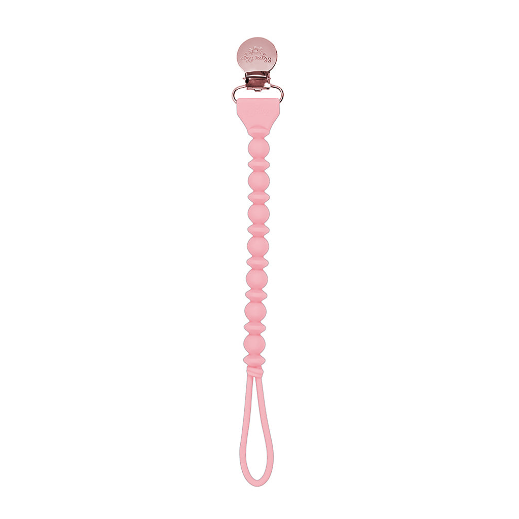 Itzy Ritzy Sweetie Strap - Beaded Pacifier Clip - Pink