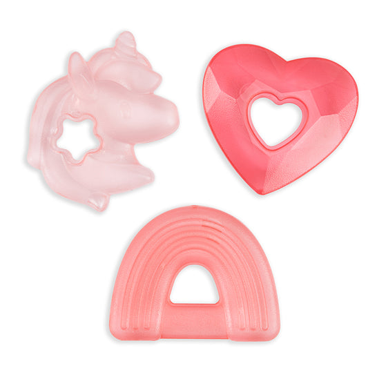 Itzy Ritzy Cutie Coolers - 3 Pk Water Filled Teether - Unicorn