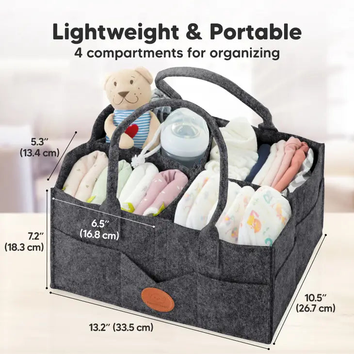 KeaBabies Original 2.0 Diaper Caddy (Mystic Gray)