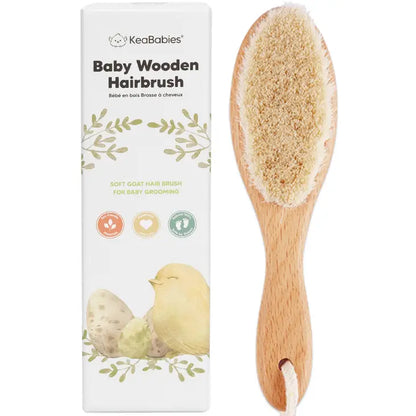 KeaBabies Baby Hair Brush (Walnut)