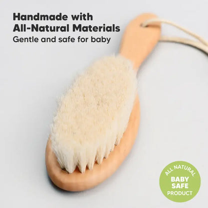 KeaBabies Baby Hair Brush (Walnut)