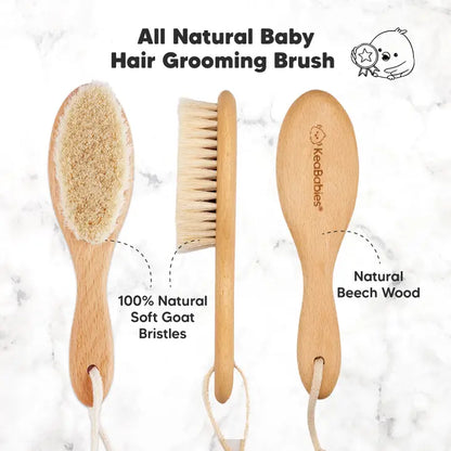 KeaBabies Baby Hair Brush (Walnut)